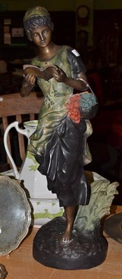 Lot 360 - A large cold bronze figure of a woman reading a book, 72cm high