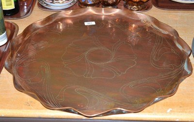 Lot 361 - An Arts & Crafts copper tray