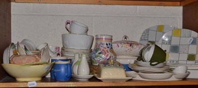 Lot 407 - A shelf of decorative ceramics including Midwinter Jessie Tate, Hugh Casson, Terence Conran, Poole