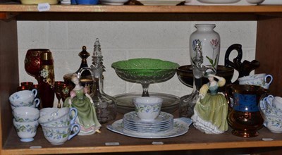 Lot 408 - Two Royal Doulton figures, Michele and Buttercup, Shelley tea set and a quantity of ceramics...