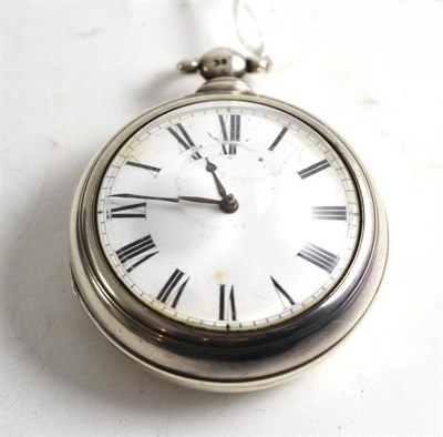 Lot 420 - A silver pair cased pocket watch signed A Monti, Canterbury