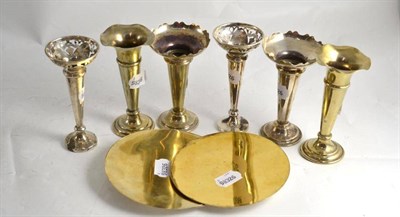 Lot 428 - A William IV Paten, Sheffield 1831, two others and six spill vases