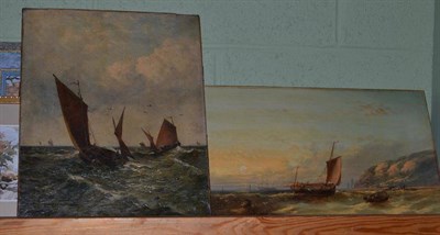 Lot 478 - Circle of Thornley two unframed marine oils (2)