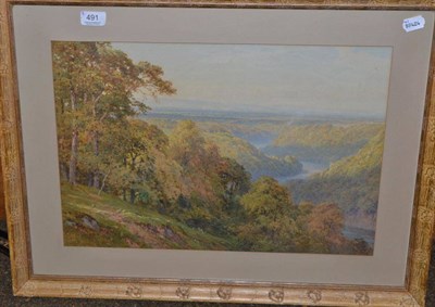 Lot 491 - Framed watercolour 'From Hackfall near Ripon' signed Sutton Palmer