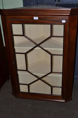 Lot 525 - Late 19th century mahogany glazed corner cabinet