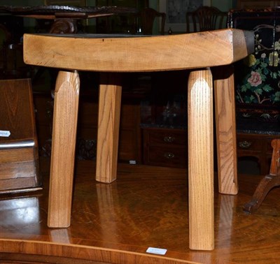 Lot 563 - Yorkshire oak stool with 2"; chamfered top