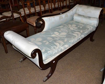 Lot 580 - A late 19th century oak framed day bed