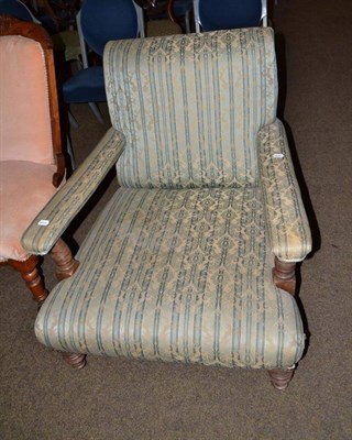 Lot 584 - A Victorian mahogany upholstered open armchair