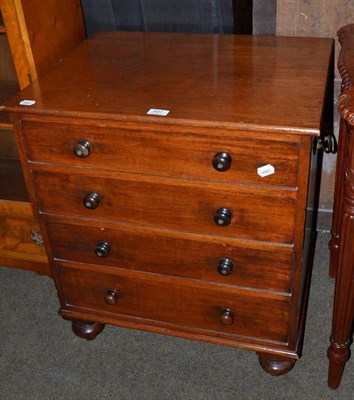 Lot 601 - 19th century mahogany commode with pottery slop bowl and cover