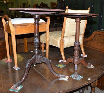 Lot 612 - Two 19th century mahogany tripod tables