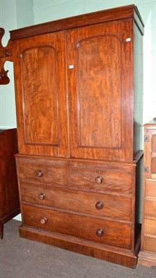 Lot 625 - A Victorian mahogany linen press converted to hanging space