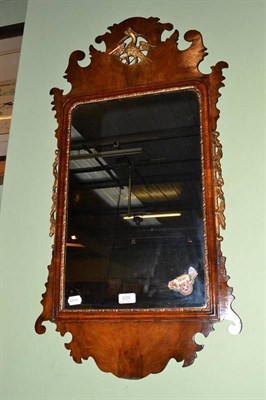 Lot 639 - 19th century fret carved wall mirror with gilt decoration