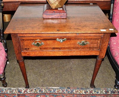 Lot 641 - Late 18th/early 19th century oak single drawer table