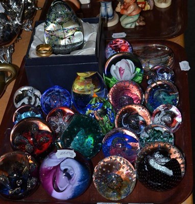 Lot 24 - A boxed Caithness Cascade paperweight and twenty two other Caithness glass paperweights, some boxed