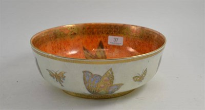 Lot 37 - A Wedgwood butterfly lustre bowl, 28cm, gilt Portland vase mark, numbered Z4832