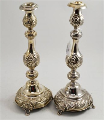 Lot 38 - A pair of silver candlesticks