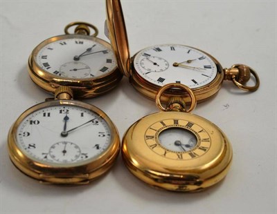 Lot 59 - Four gold plated pocket watches