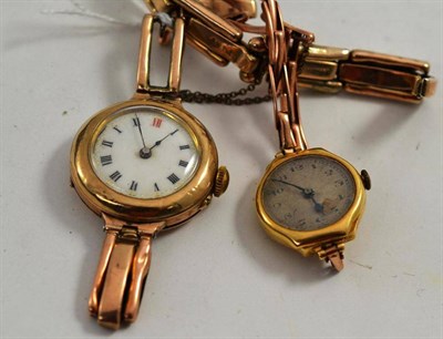 Lot 62 - A lady's 18ct gold wristwatch and a lady's 9ct gold wristwatch (2 a.f.)