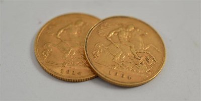 Lot 68 - Two half sovereign coins (1904 & 1914)