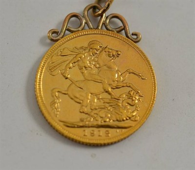 Lot 80 - A 1912 sovereign, soldered as a pendant on chain