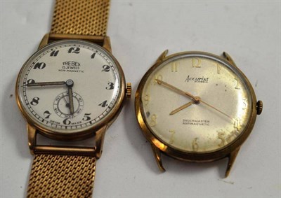 Lot 92 - Two gent's wristwatches with cases stamped '375'