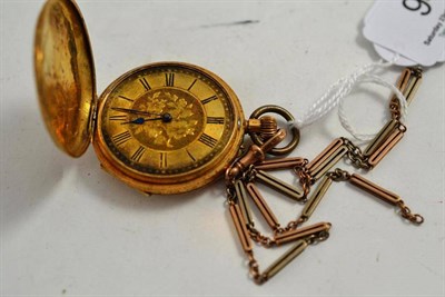 Lot 94 - A lady's fob watch, case stamped '18k'