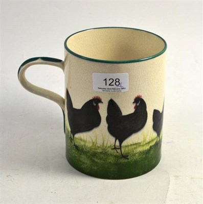 Lot 128 - A Wemyss cockerel mug, impressed mark, 14.5cm