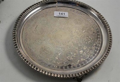 Lot 141 - A Victorian silver salver, Sheffield 1875, 25cm diameter