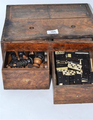 Lot 165 - Cased games set, dominoes etc