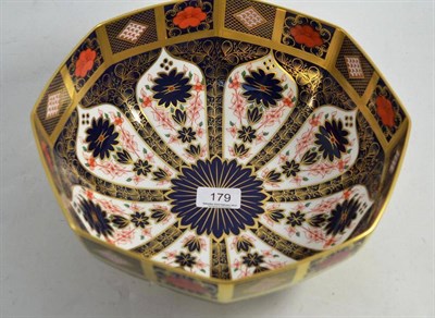 Lot 179 - A Royal Crown Derby 1128 Imari pattern octagonal bowl, 28cm, boxed