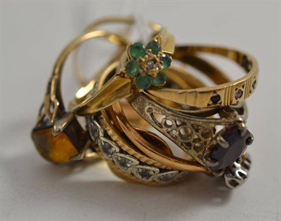 Lot 213 - Assorted gem set 9ct gold and other rings