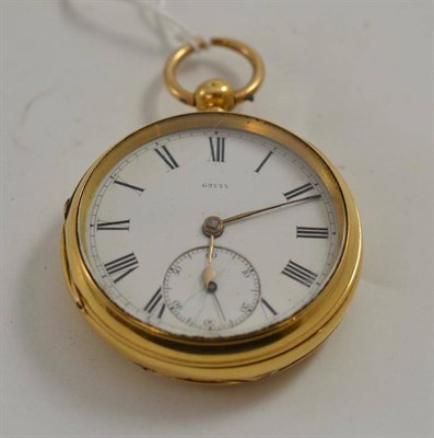 Lot 221 - An 18ct gold open faced pocket watch