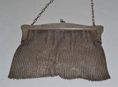 Lot 234 - A silvered metal mesh purse