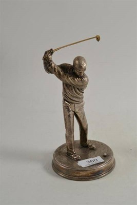 Lot 360 - A silver golfing figure