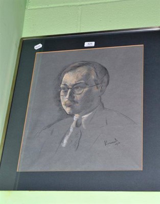 Lot 425 - Jacob Kramer - pastel portrait of Dr Middleton