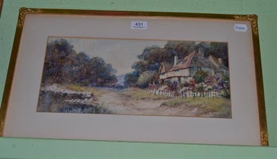 Lot 431 - Leyton Forbes, watercolour cottage and trees