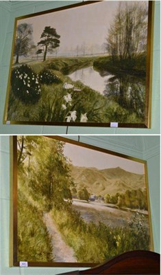 Lot 445 - John Lacoux (1930-2008) 'Spring River, Dearne Bretton' and 'Manesty, Borrowdale', signed and...