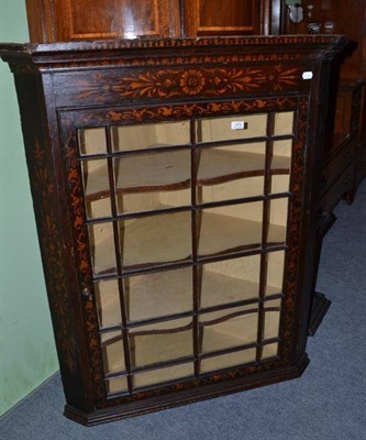 Lot 472 - Painted Georgian pine corner cupboard