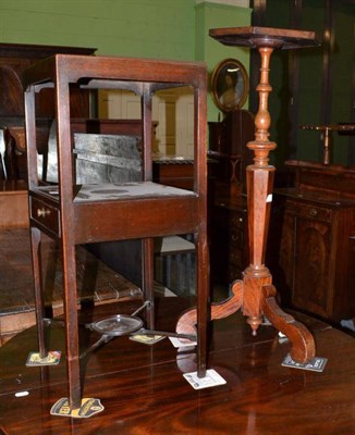 Lot 473 - Georgian mahogany washstand and torchere