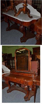 Lot 488 - Victorian mahogany Duchess style dressing table and matching washstand