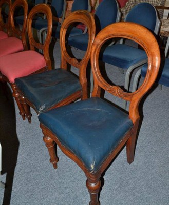 Lot 516 - Set of six mahogany balloon back dining chairs