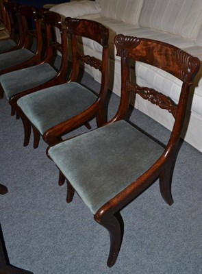 Lot 529 - A set of five George IV mahogany bar backed dining chairs