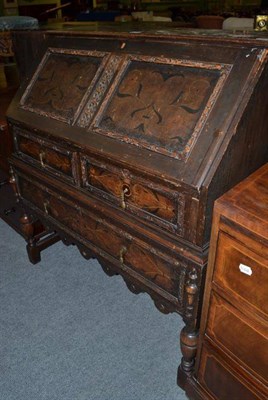 Lot 545 - A Dutch style inlaid oak bureau