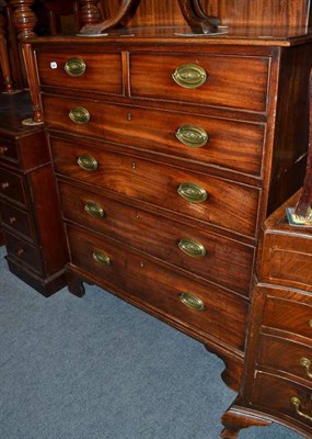 Lot 568 - A late Georgian mahogany five height chest