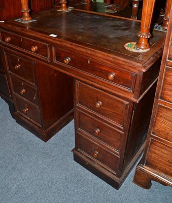 Lot 570 - Victorian mahogany pedestal desk