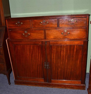 Lot 591 - Mahogany fitted low press cupboard