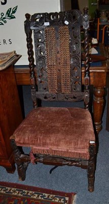 Lot 610 - A 17th century walnut cane back side chair (a.f.)