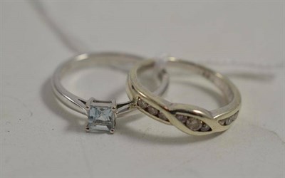Lot 13 - A 9ct gold diamond ring and a 9ct gold dress ring