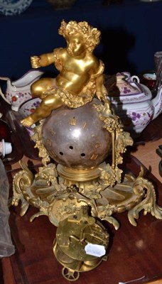 Lot 49 - A 19th century ormolu mounted mantel clock surmounted by Bacchus (a.f. - no pendulum, no bell,...