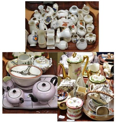 Lot 55 - Three trays of assorted ceramics, crested china etc